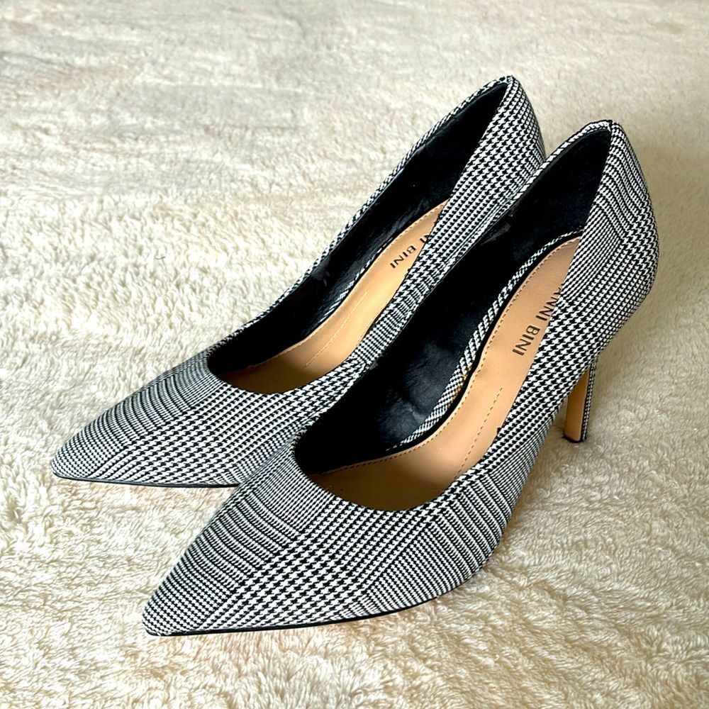 Gianni Bini Houndstooth Black and White 4 Inch Heels Women’s 7 Medium